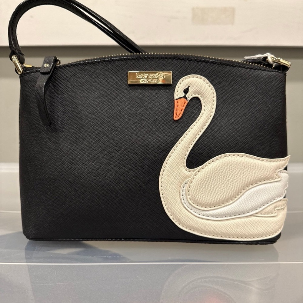 Kate Spade Swan Around Millie Crossbody Bag Swan Black